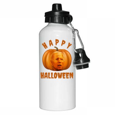 Happy Halloween Funny Joe Biden Jack O Lantern Aluminum Water Bottle