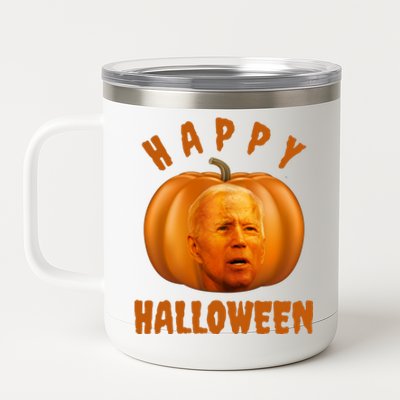 Happy Halloween Funny Joe Biden Jack O Lantern 12 oz Stainless Steel Tumbler Cup