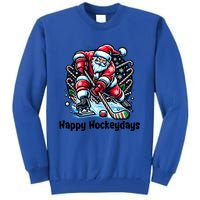 Happy Hockeydays Funny Hockey Christmas Santa And Sports Gift Tall Sweatshirt