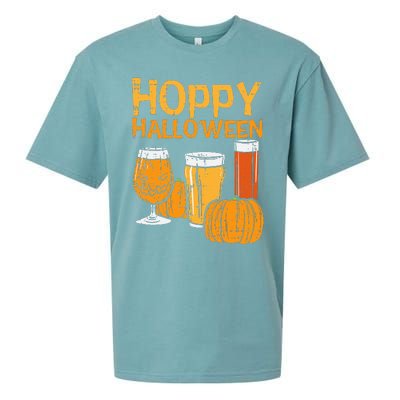 Hoppy Halloween Funny Dad Halloween Beer Grandpa Uncle Sueded Cloud Jersey T-Shirt