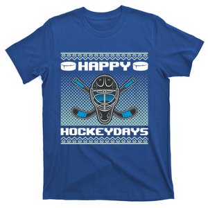 Happy Hockeydays Funny Hockey Players Chrismast Ugly Gift T-Shirt