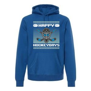 Happy Hockeydays Funny Hockey Players Chrismast Ugly Gift Premium Hoodie