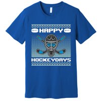 Happy Hockeydays Funny Hockey Players Chrismast Ugly Gift Premium T-Shirt