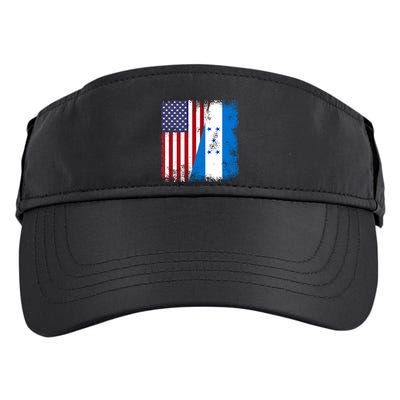 Half Honduran Flag Meaningful Gift Vintage Honduras Usa Gift Adult Drive Performance Visor