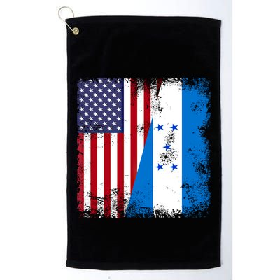 Half Honduran Flag Meaningful Gift Vintage Honduras Usa Gift Golf Towel