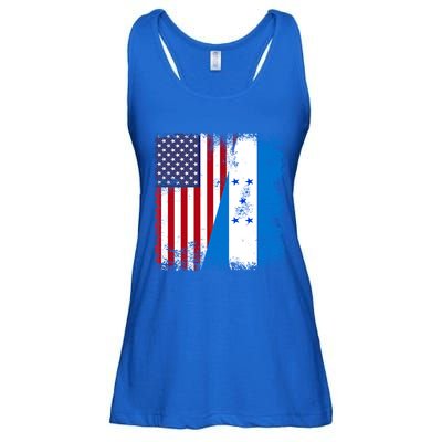 Half Honduran Flag Meaningful Gift Vintage Honduras Usa Gift Ladies Essential Flowy Tank