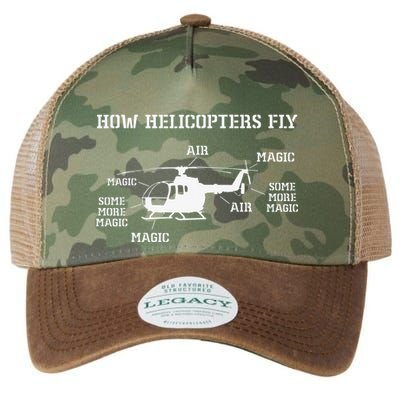How Helicopters Fly Funny Helicopter Pilot Legacy Tie Dye Trucker Hat