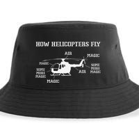 How Helicopters Fly Funny Helicopter Pilot Sustainable Bucket Hat