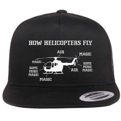 How Helicopters Fly Funny Helicopter Pilot Flatbill Hat