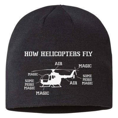 How Helicopters Fly Funny Helicopter Pilot Sustainable Beanie