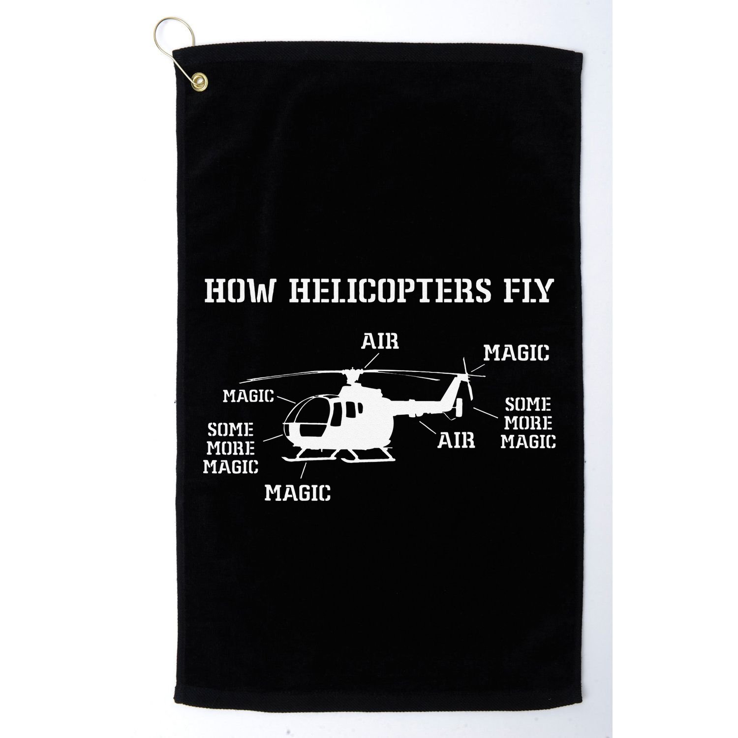 How Helicopters Fly Funny Helicopter Pilot Golf Towel