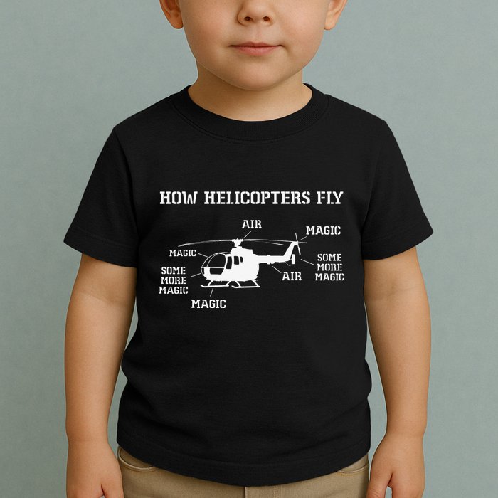 How Helicopters Fly Funny Helicopter Pilot Toddler T-Shirt