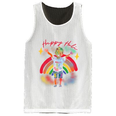 Happy Holi Festival Family Outfit India Hindu Mesh Reversible Basketball Jersey Tank