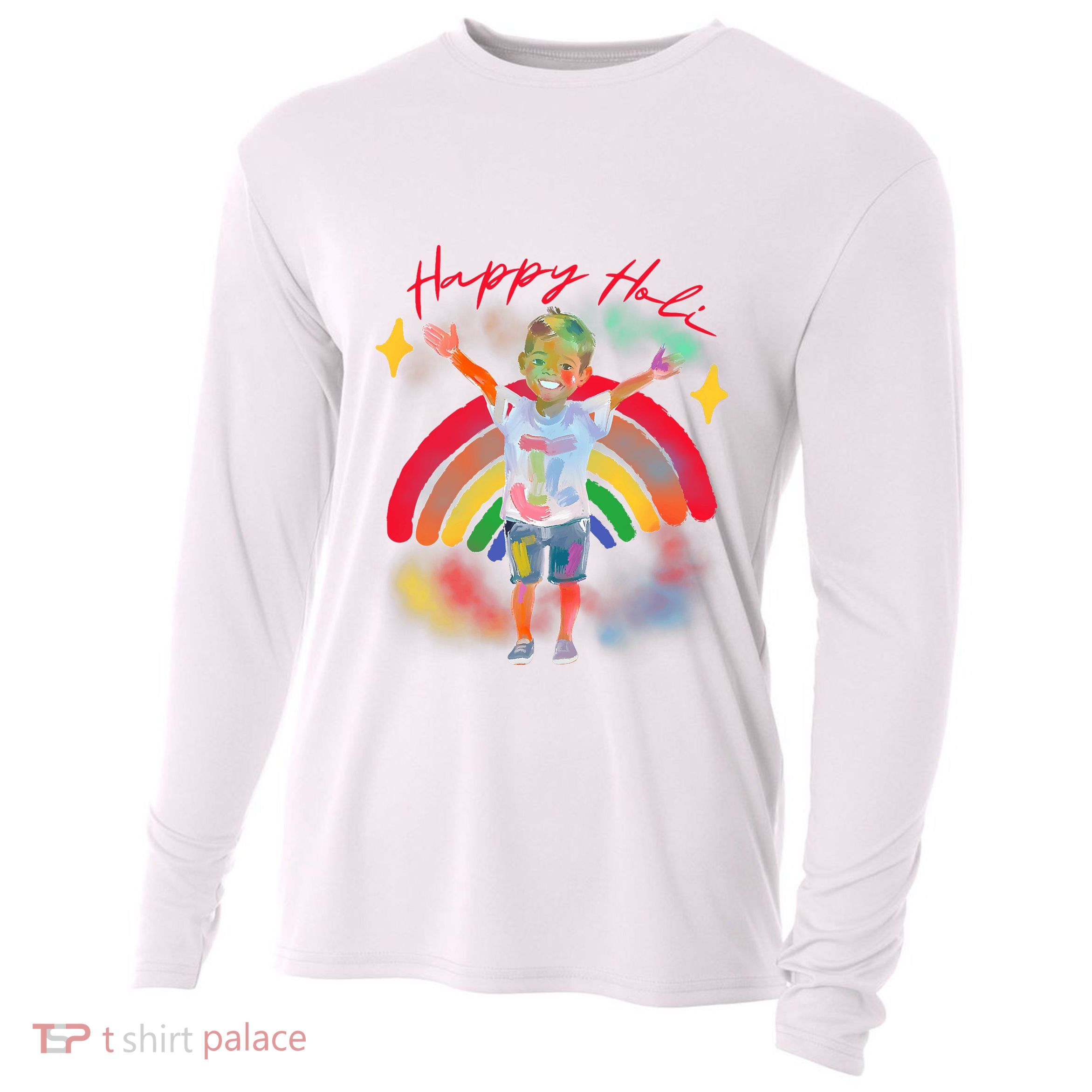 Happy Holi Festival Family Outfit India Hindu Cooling Performance Long Sleeve Crew