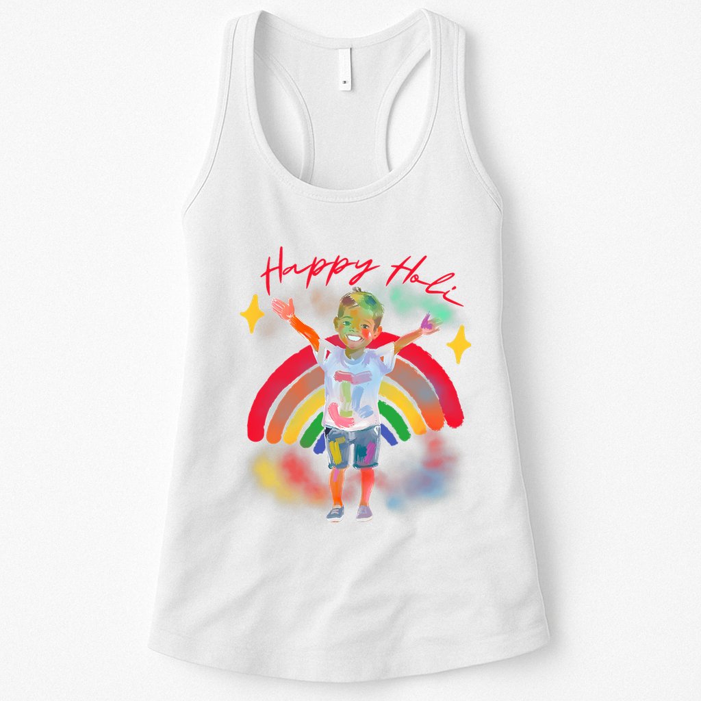 Happy Holi Festival Family Outfit India Hindu Womens Tank Top