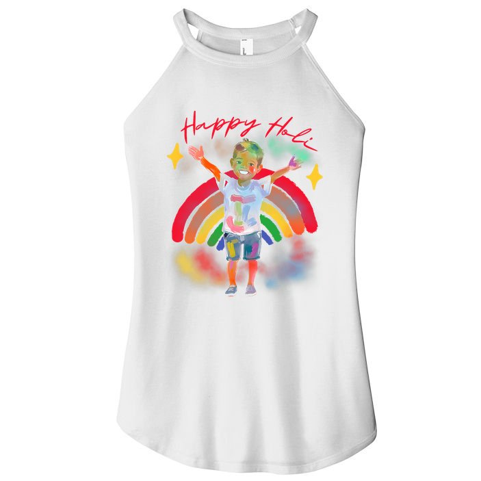 Happy Holi Festival Family Outfit India Hindu Women's Perfect Tri Rocker Tank
