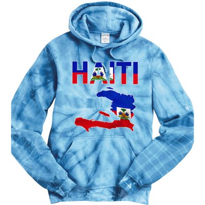 Happy Haitian Flag Day Cool Haiti Flag Map Haitian Pride Tie Dye Hoodie