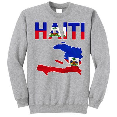 Happy Haitian Flag Day Cool Haiti Flag Map Haitian Pride Tall Sweatshirt