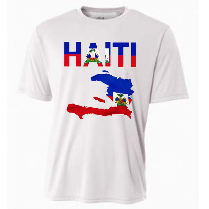 Happy Haitian Flag Day Cool Haiti Flag Map Haitian Pride Cooling Performance Crew T-Shirt