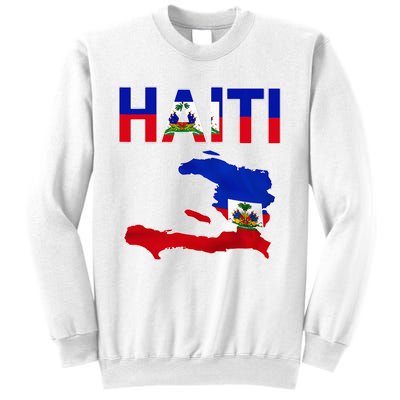 Happy Haitian Flag Day Cool Haiti Flag Map Haitian Pride Sweatshirt