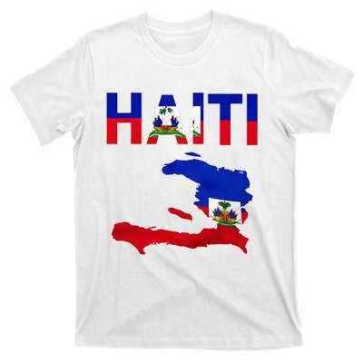 Happy Haitian Flag Day Cool Haiti Flag Map Haitian Pride T-Shirt