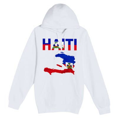 Happy Haitian Flag Day Cool Haiti Flag Map Haitian Pride Premium Pullover Hoodie