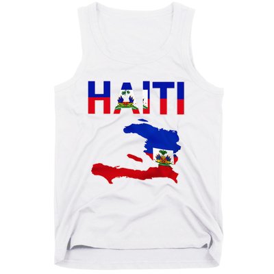 Happy Haitian Flag Day Cool Haiti Flag Map Haitian Pride Tank Top