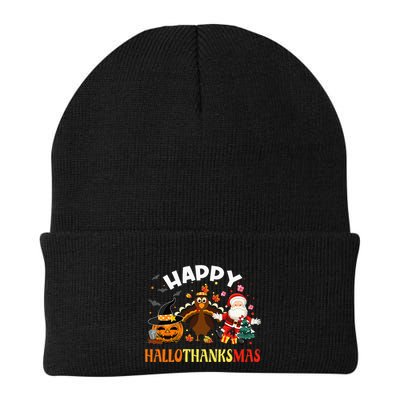 Happy Hallothanksmas Funny Halloween Thanksgiving Christmas Beanie
