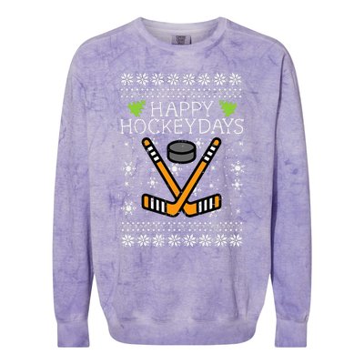 Hockey Holiday Festive Ugly Christmas Sweater Colorblast Crewneck Sweatshirt