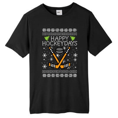 Hockey Holiday Festive Ugly Christmas Sweater Tall Fusion ChromaSoft Performance T-Shirt