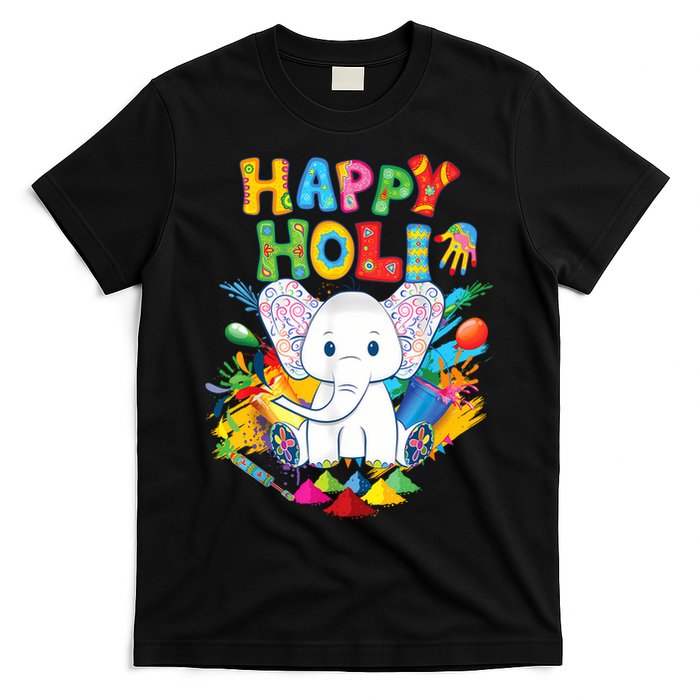 Happy Holi Festival India Color Elephant Hindu  T-Shirt