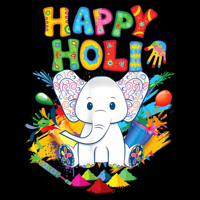 Happy Holi Festival India Color Elephant Hindu  T-Shirt