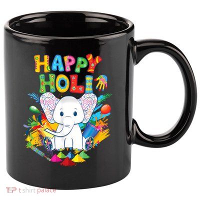 Happy Holi Festival India Color Elephant Hindu  11oz C Handle Ceramic Mug