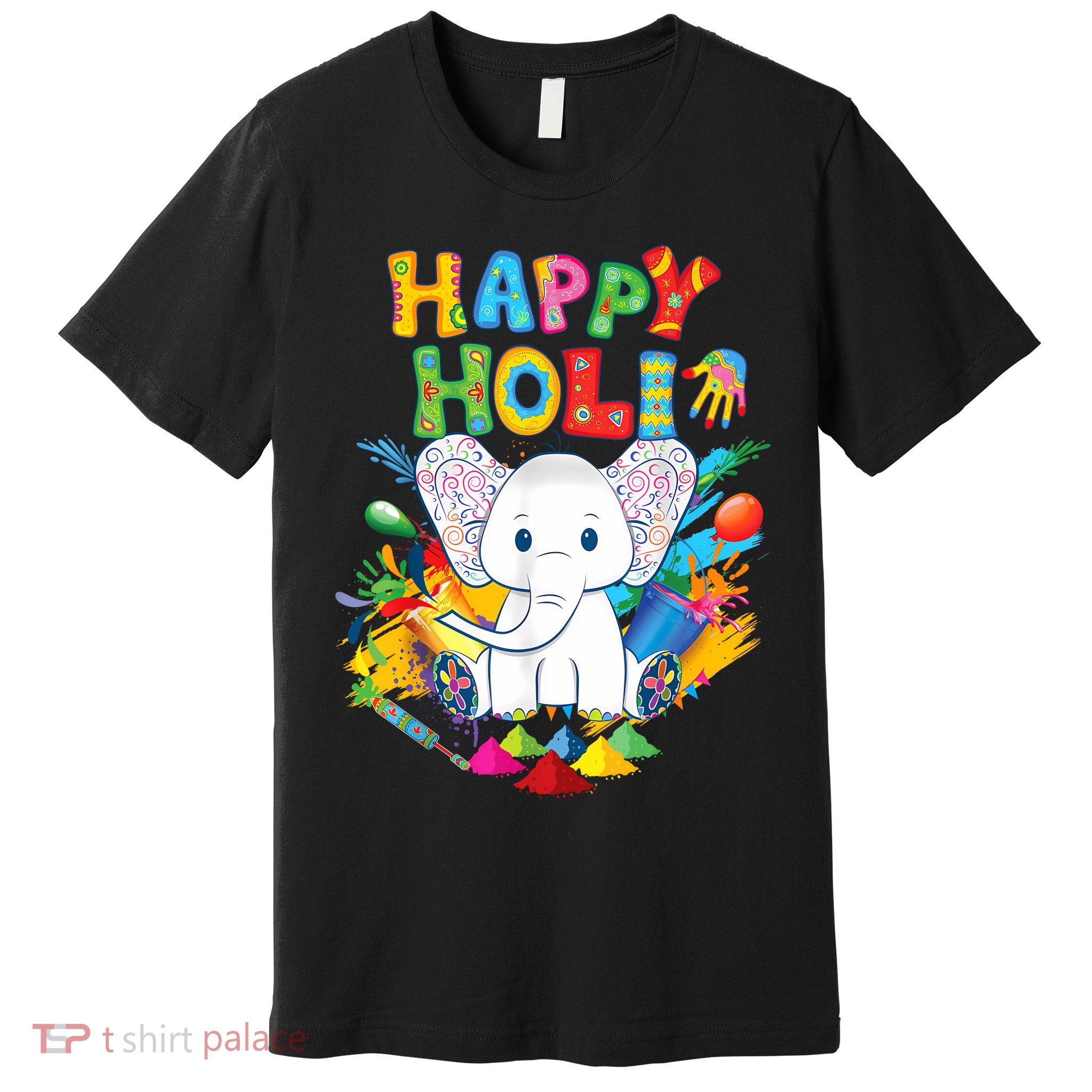 Happy Holi Festival India Color Elephant Hindu  Premium T-Shirt