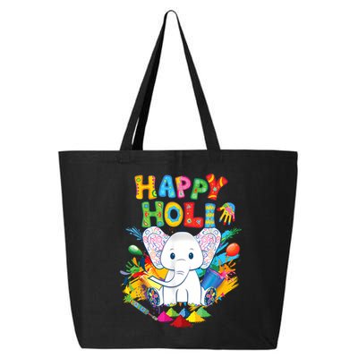 Happy Holi Festival India Color Elephant Hindu  25L Jumbo Tote