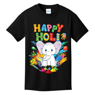 Happy Holi Festival India Color Elephant Hindu  Kids T-Shirt