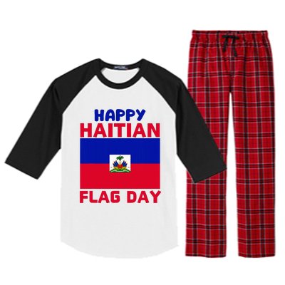 Happy Haitian Flag Day Cool Haiti Flag Pride Raglan Sleeve Pajama Set