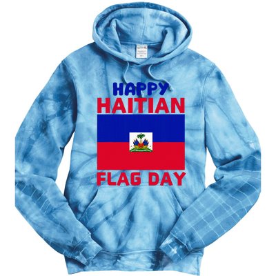 Happy Haitian Flag Day Cool Haiti Flag Pride Tie Dye Hoodie