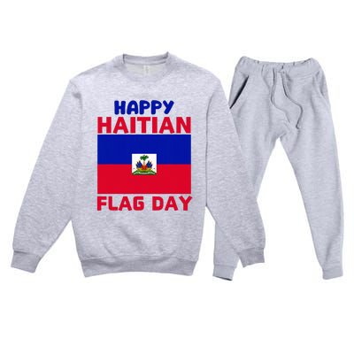 Happy Haitian Flag Day Cool Haiti Flag Pride Premium Crewneck Sweatsuit Set