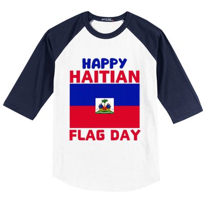 Happy Haitian Flag Day Cool Haiti Flag Pride Baseball Sleeve Shirt