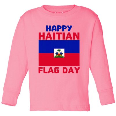 Happy Haitian Flag Day Cool Haiti Flag Pride Toddler Long Sleeve Shirt