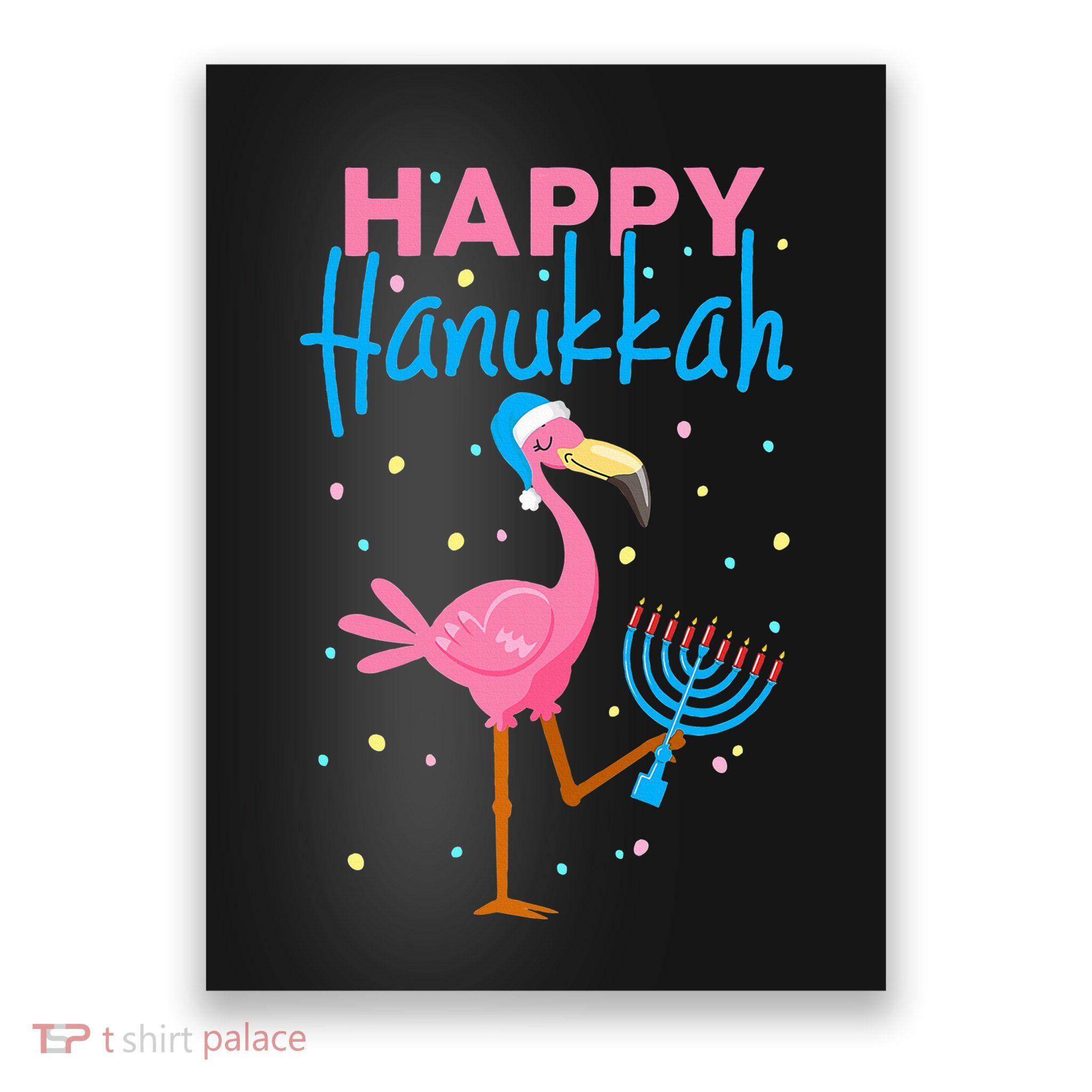 Happy Hanukkah Flamingo On Chanukah Poster
