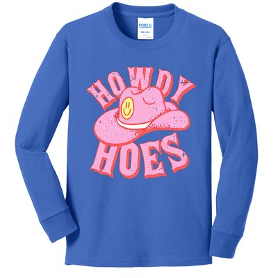 Howdy Hoes Funny Cowboy Cowgirl Western Kids Long Sleeve Shirt