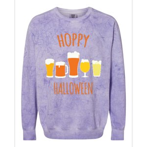 Hoppy Halloween Funny Halloween Beer Drinking Gift Colorblast Crewneck Sweatshirt