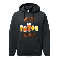 Hoppy Halloween Funny Halloween Beer Drinking Gift Performance Fleece Hoodie