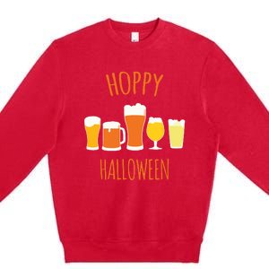 Hoppy Halloween Funny Halloween Beer Drinking Gift Premium Crewneck Sweatshirt