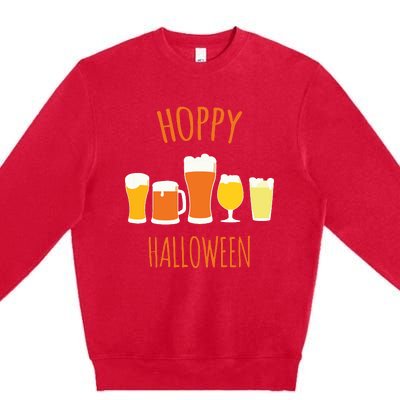 Hoppy Halloween Funny Halloween Beer Drinking Gift Premium Crewneck Sweatshirt