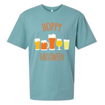 Hoppy Halloween Funny Halloween Beer Drinking Gift Sueded Cloud Jersey T-Shirt