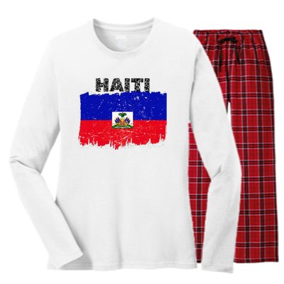 Haiti Haitian Flag Day Haitian Pride Women's Long Sleeve Flannel Pajama Set 