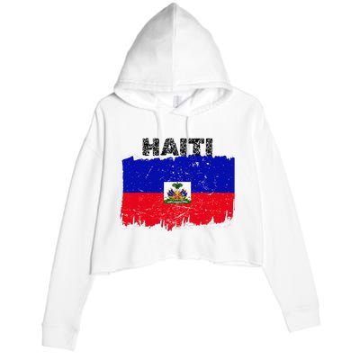 Haiti Haitian Flag Day Haitian Pride Crop Fleece Hoodie